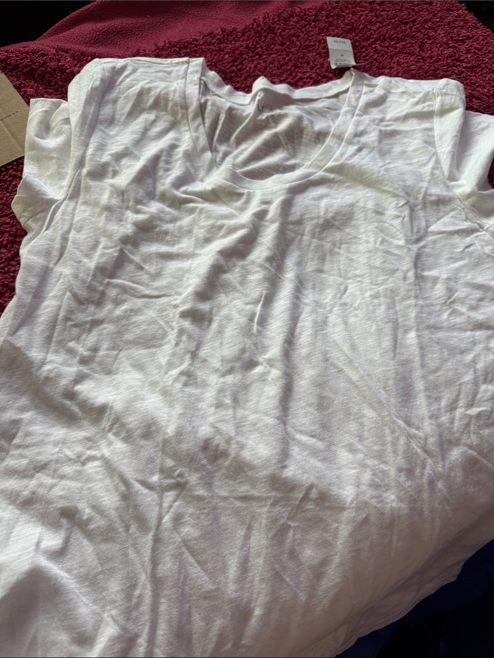 Loft Women White coupe neck t Shirt - Classic Everyday Tee